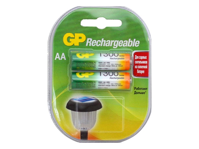 Батарейки аккумуляторные 2 шт. GP HR6 AA 1300 mAh BL-2