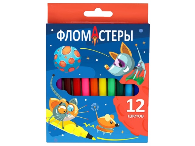 Фломастеры 12цв J.Otten Космик/ Плутоша 6816КР-12