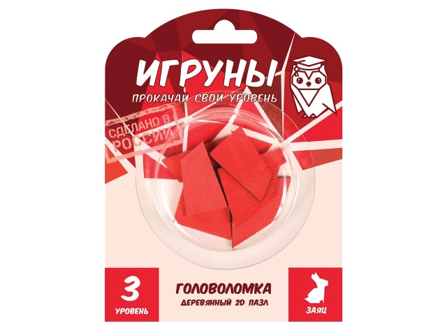 Головоломка дерево 2D пазл Игруны Заяц IGR056G