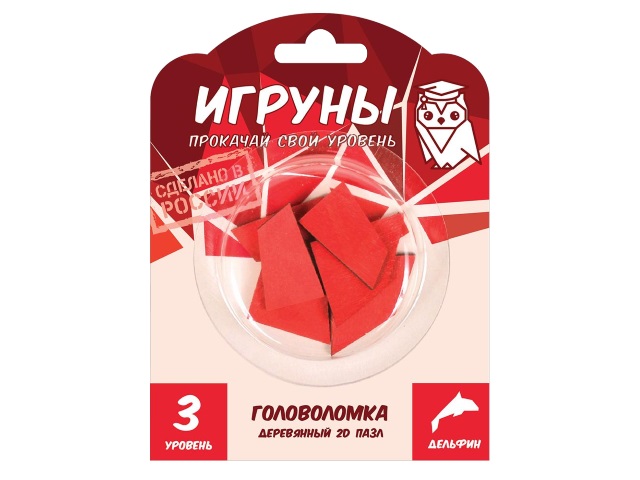 Головоломка дерево 2D пазл Игруны Дельфин IGR057G