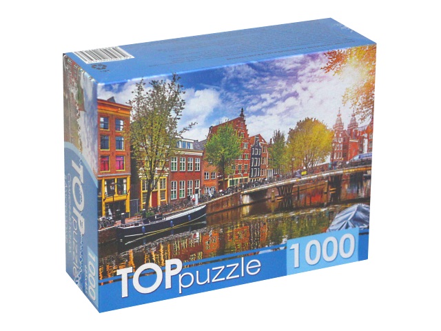 Пазлы 1000 деталей TOPpuzzle Солнечный канал в Амстердаме ГИТП1000-4139