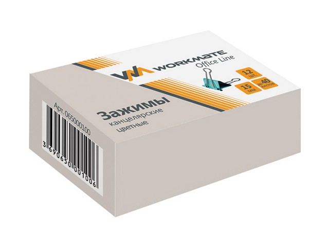Биндеры набор 12 шт. WM 15мм цветные 065000100