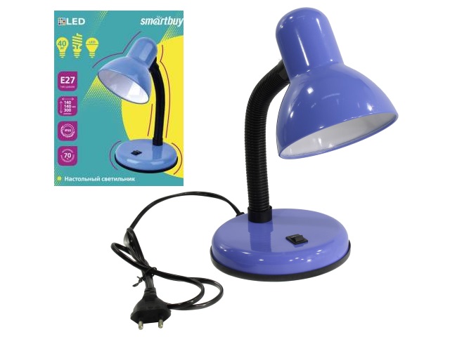 Лампа настольная Smartbuy от сети E27 синяя SBL-DeskL-Blue