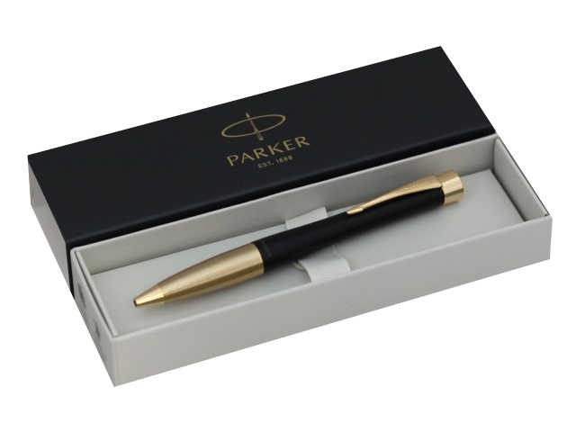 Ручка Parker шариковая автомат Urban Core К314 Muted Black GT синяя 1мм 2143640