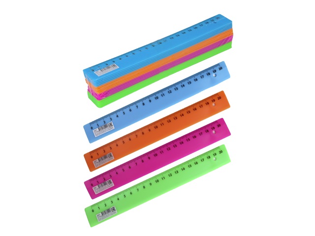 Линейка  20 см Prof Press цветная Л-9291