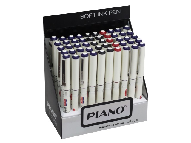 Ручка масляная Piano White синяя 0.5мм PS-308-50A