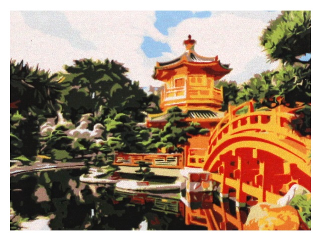 Картина по номерам 22*30см Рыжий кот Сад Нан Лиан Гонконг HS108