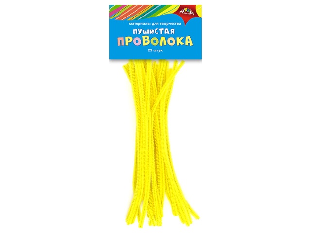 Декоративные элементы Проволока пушистая 30см желтая 25 шт. Апплика С3298-04