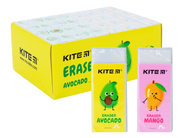 Ластик Kite Fruits белый прямоугольный 55*23*15мм K21-375
