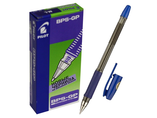Ручка масляная Pilot синяя 1мм BPS-GP-M-L