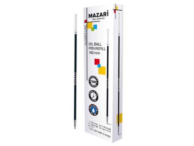 Стержень масляный 140мм Mazari синий 1мм M-7905-70