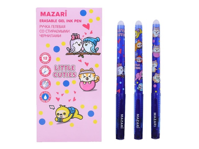 Ручка пиши-стирай Mazari Little Cuties гелевая синяя 0.5мм M-5468-70