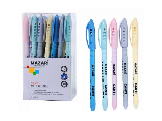 Ручка масляная Mazari Canti синяя 0.7мм M-7668-70