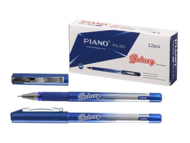 Ручка гелевая Piano Galaxy синяя 0.5мм PG-303