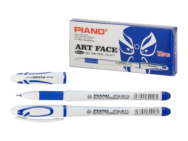 Ручка гелевая Piano Art Face синяя 0.5мм PG-811