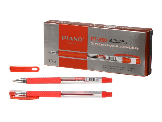 Ручка масляная Piano красная 0.5мм PT-350