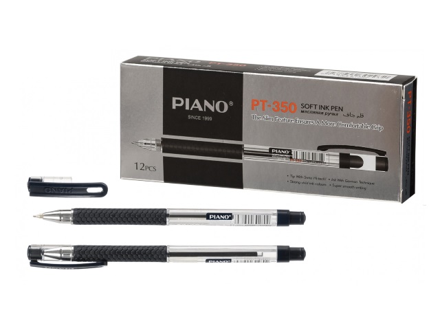 Ручка масляная Piano черная 0.5мм PT-350