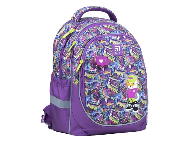 Ранец школьный Kite Education Chilling Cat 38*28*16см фиолетовый K22-700M