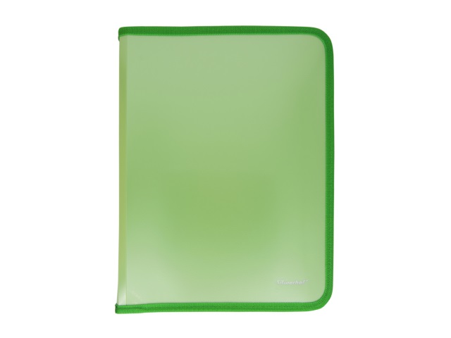 Папка для тетрадей А5 пластик на молнии Silwerhof Gems зеленая 671957