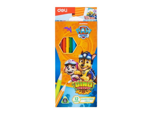 Карандаши цветные 12цв Deli Paw Patrol шестигранные EC116-12