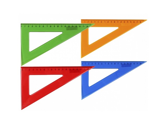 Треугольник 18 см 45*45*90 Prof Press цветной Л-6212