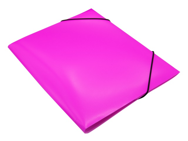 Папка на резинке А4 Бюрократ Double Neon 0.5мм розовая 1481562