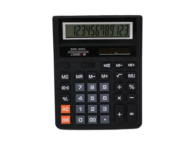 Калькулятор 12-разрядный Basir 20*15.5см черный SDC 888T