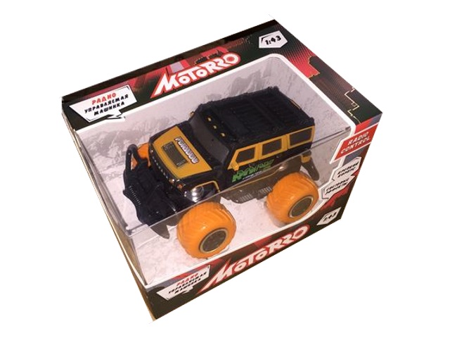 Машина на радиоуправлении Motorro Джип Rock Crawler 12см с цветными колесами 23405