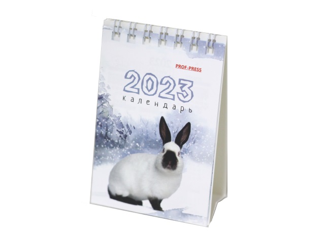 Календарь-домик мини 2023 настольный Prof Press Кролики на снегу КД-7562