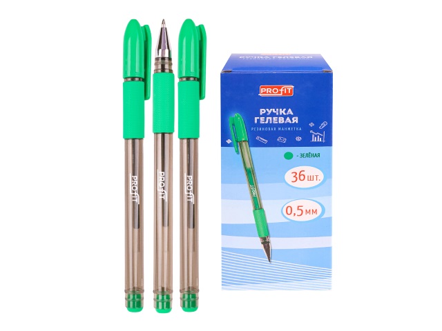 Ручка гелевая Profit зеленая 0.5мм РГ-6837