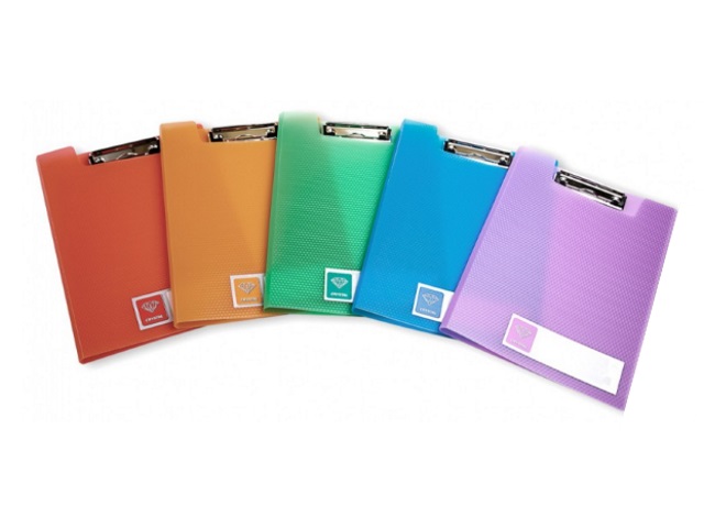 Папка-планшет А4 пластик Бюрократ Cristal цветной 0.7мм CR602