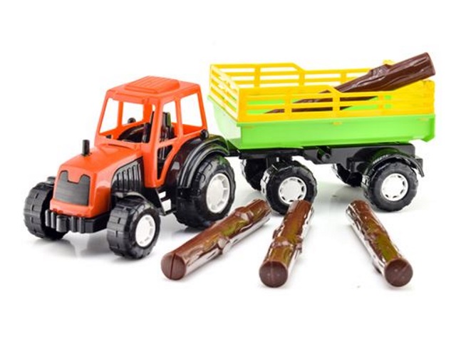 Трактор с прицепом 42см и дровами ToyToy BTG-063