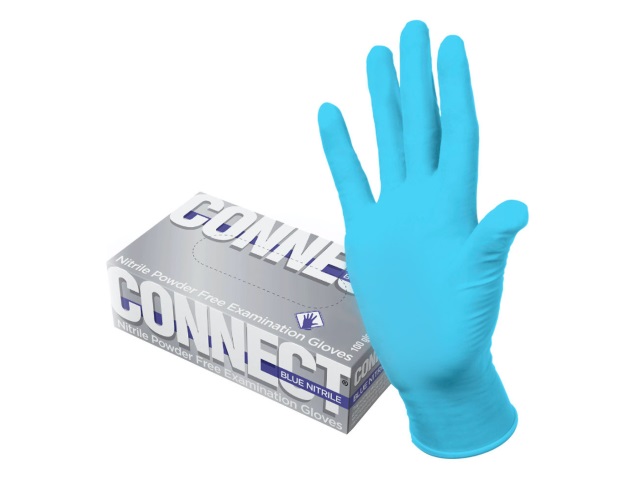 Перчатки нитриловые Connect 100 шт. голубые размер L 753149