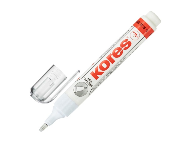 Корректор-ручка Kores Metal Tip 8мл спиртовой 83318/ 83301