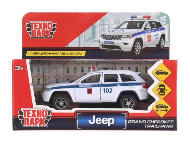 Машина металл Технопарк Jeep Grand Cherokee Полиция 12см CHEROKEE-12POL-WH