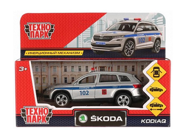 Машина металл Технопарк Skoda Kodiaq Полиция 12см KODIAQ-P
