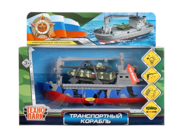 Модель металл Технопарк Транспортный Корабль Танк 17см CRANEBOAT-17SLMIL-TANKBU