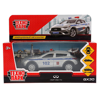 Машина металл Технопарк Infiniti QX30 Полиция 12см QX80-12SLPOL-SR