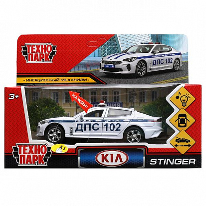 Машина металл Технопарк KIA Stinger Полиция 12см STINGER-12SLPOL-WH