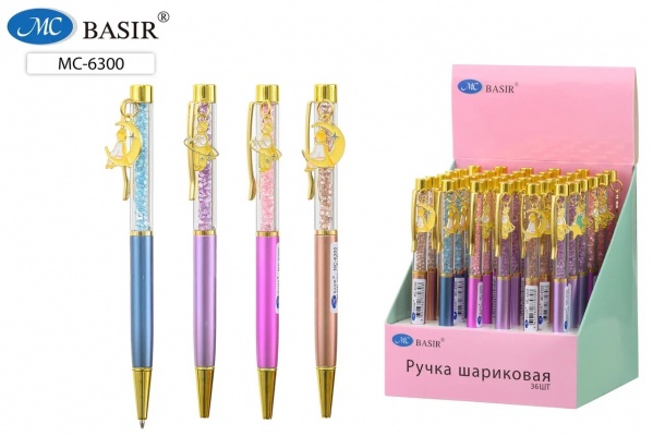 Ручка шариковая с поворотным механизмом Basir Ангелочек синяя МС-6300