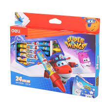 Мелки восковые 24цв Deli Super Wings трехгранные EC21020