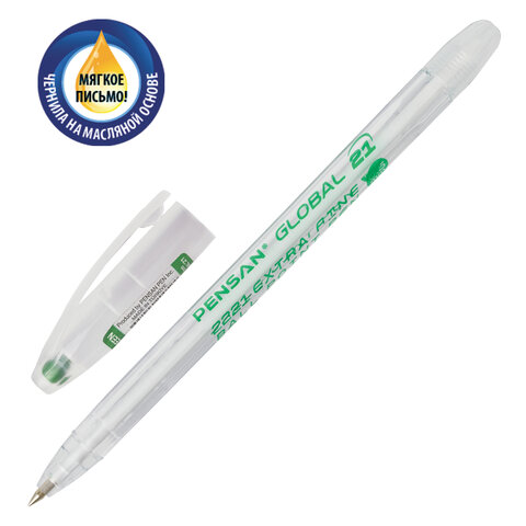 Ручка гелевая Pensan Global-21 зеленая 0.5мм 2221