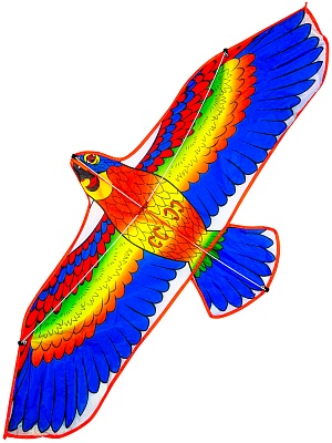 Воздушный змей Рыжий кот Яркий попугай 120*55см ИК-1171