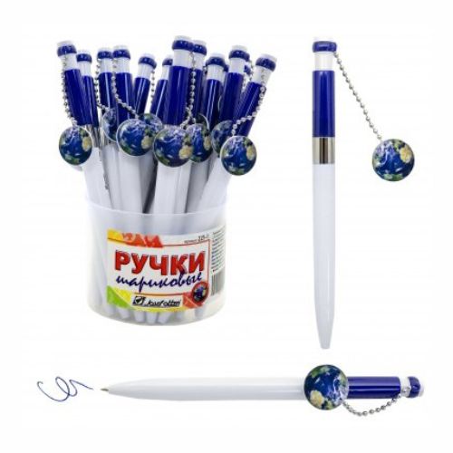 Ручка шариковая J.Otten Глобус синяя 0.7мм с подвеской-магнитом автомат 221-1/20