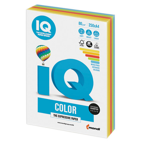 Бумага А4  80 г/м2  1 л IQ Color интенсив RB02 138152