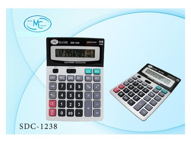 Калькулятор 12-разрядный Basir 19*14см серый SDC-1238