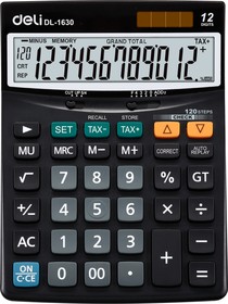 Калькулятор 12-разрядный Deli 18.8*14 см настольный Core  черный E1630