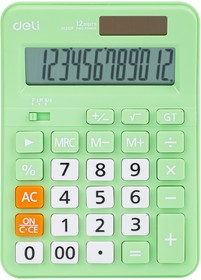 Калькулятор 12-разрядный Deli 15*11 см настольный зеленый EM210FGREEN