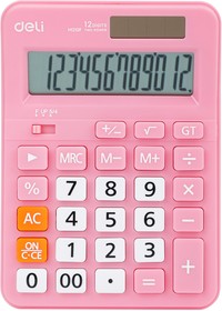 Калькулятор 12-разрядный Deli 15*11 см  настольный розовый EM210FPINK