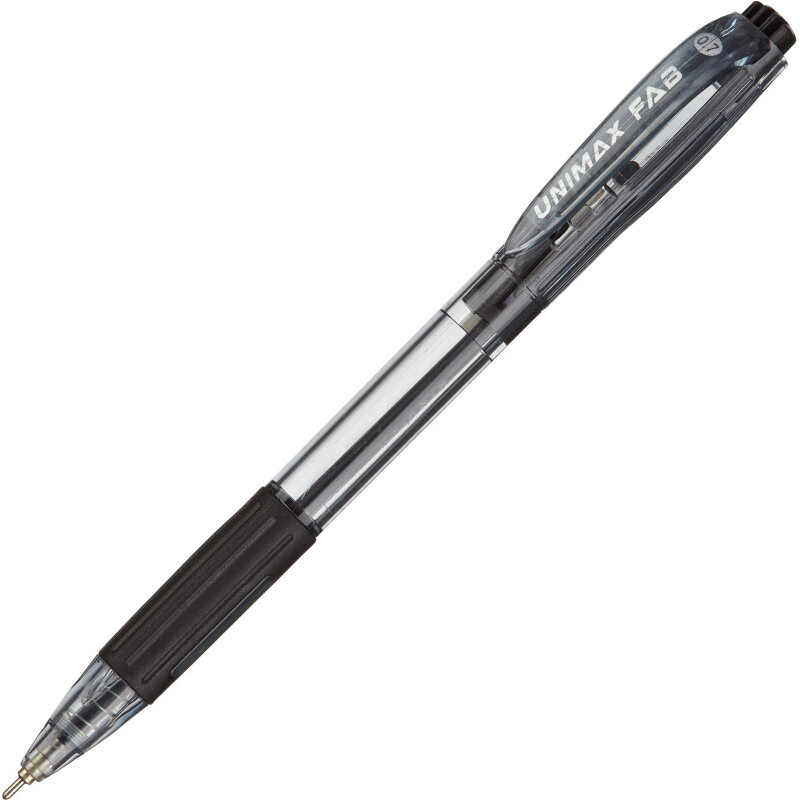 Ручка шариковая автомат Uni-Max черная 0.7мм тонированный корпус
